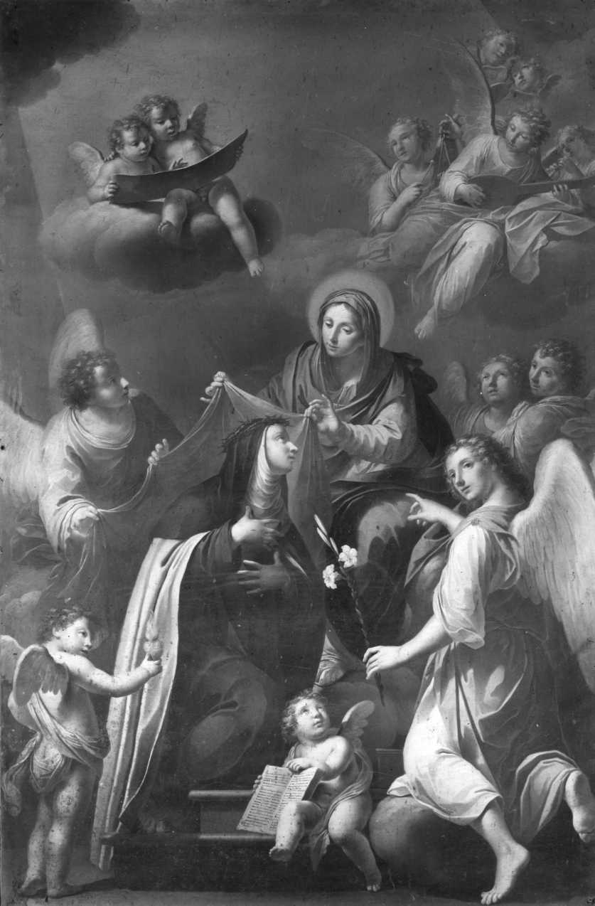 Madonna e Santa Maria Maddalena dei Pazzi (dipinto) di Rossi Antonio (sec. XVIII)