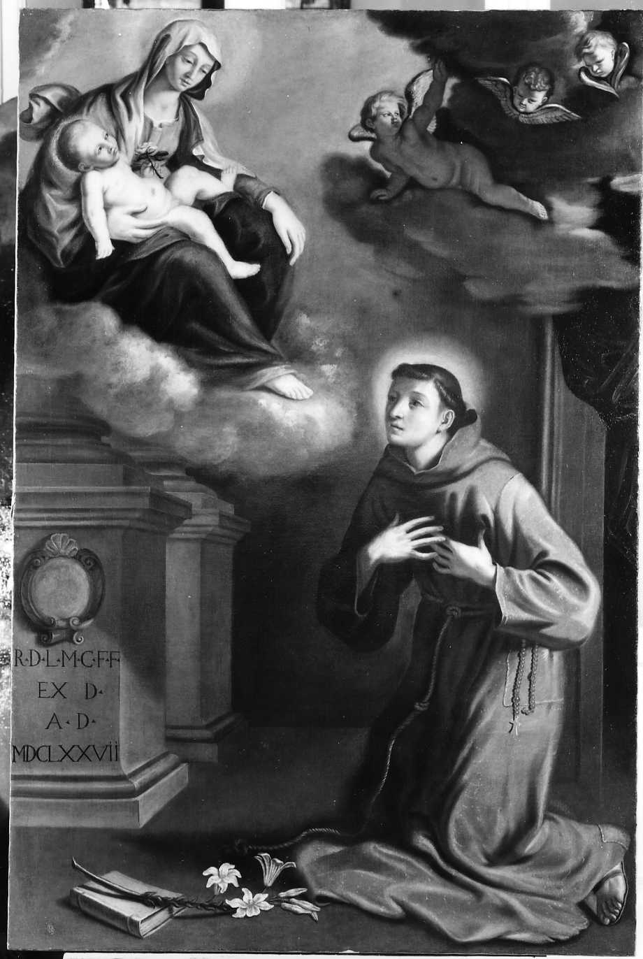 apparizione della Madonna con Bambino a Sant'Antonio da Padova (dipinto) di Barbieri Giovanni Francesco detto Guercino (scuola) (sec. XVII)