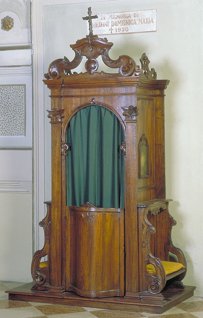 confessionale, serie - manifattura ferrarese (seconda metà sec. XVIII)