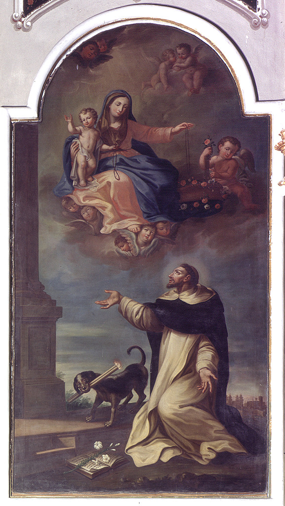 Madonna del Rosario (dipinto) - manifattura ferrarese (ultimo quarto sec. XVIII)