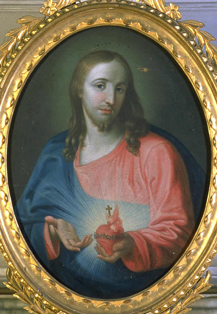 Sacro Cuore di Gesù (quadro d'altare) - manifattura ferrarese (sec. XIX)