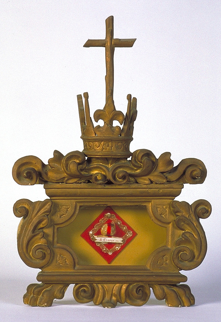 reliquiario a teca - a urna, serie - manifattura ferrarese (secc. XVIII/ XIX)