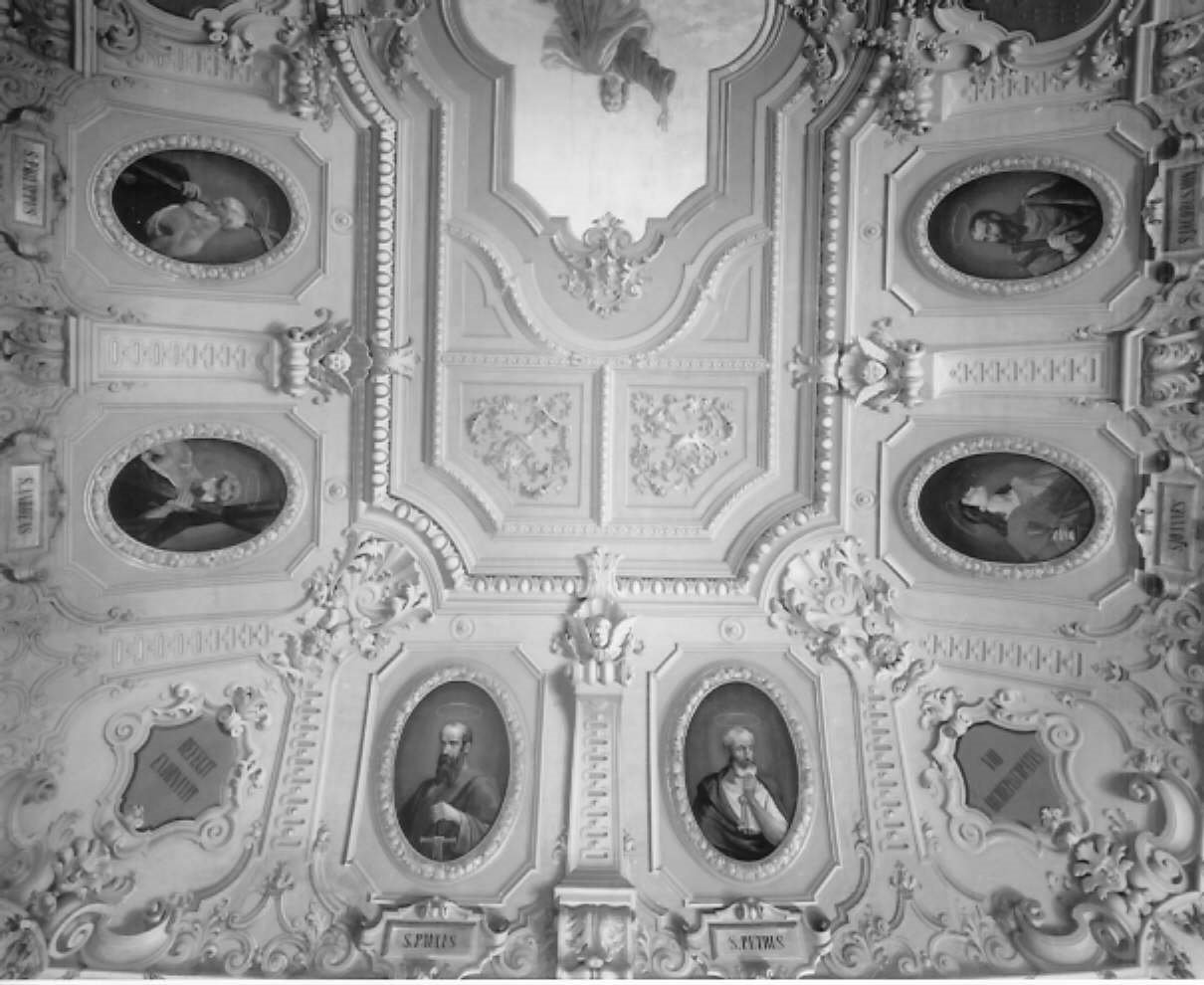 motivi decorativi architettonici; Dodici Apostoli e il Redentore (dipinto) di Ravegnani Giuseppe, Benini Antonio (sec. XIX)