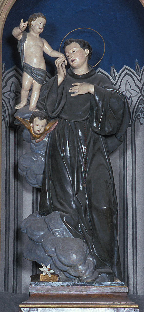 Sant'Antonio da Padova con Gesù Bambino (statua) - ambito emiliano (seconda metà sec. XIX)