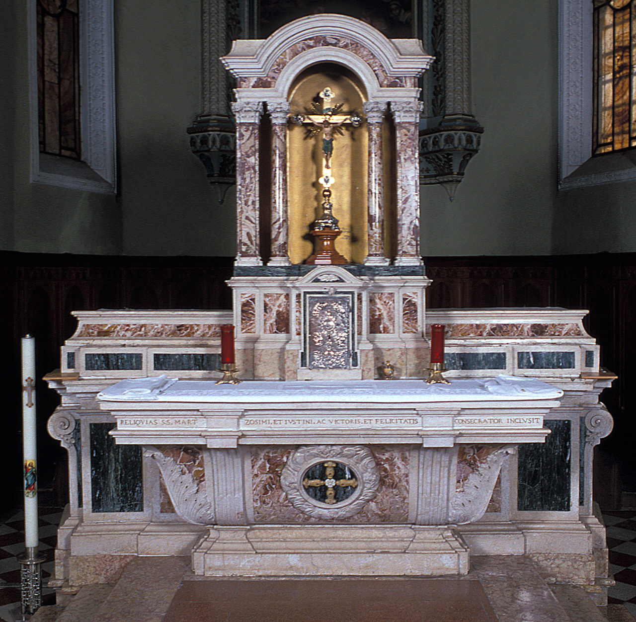 altare maggiore, elemento d'insieme - ambito ferrarese (ultimo quarto sec. XVIII)