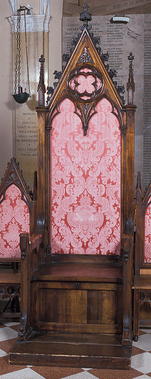 sedia, elemento d'insieme - ambito ferrarese (secondo quarto sec. XX)