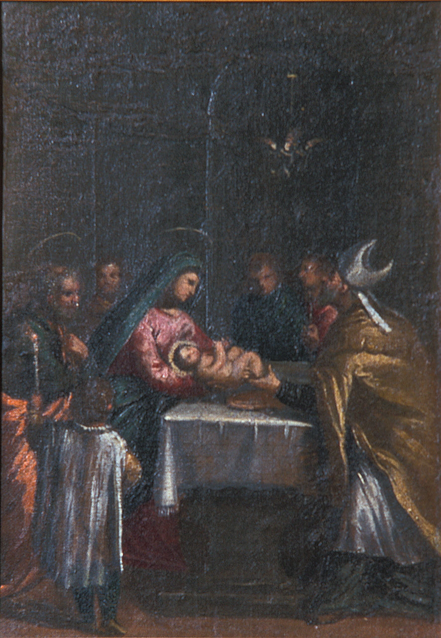 Presentazione di Gesù al tempio (dipinto, elemento d'insieme) di Scarsella Ippolito detto Scarsellino (inizio sec. XVII)