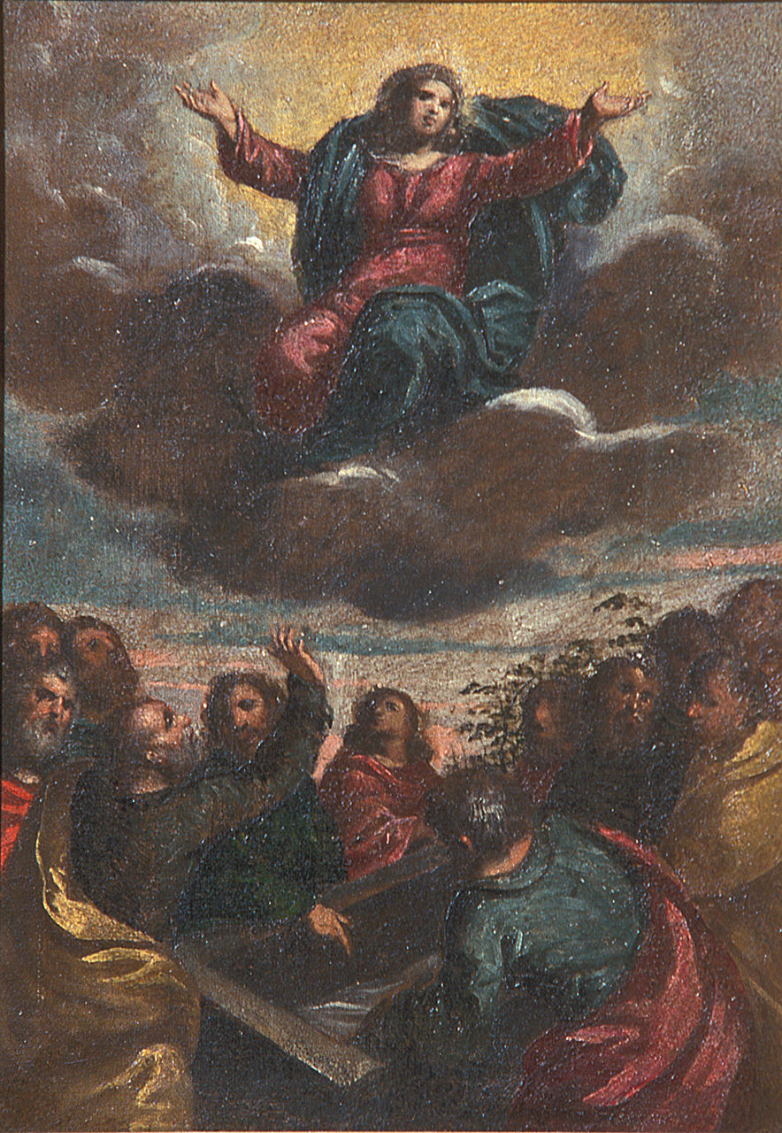 Assunzione della Madonna (dipinto, elemento d'insieme) di Scarsella Ippolito detto Scarsellino (inizio sec. XVII)