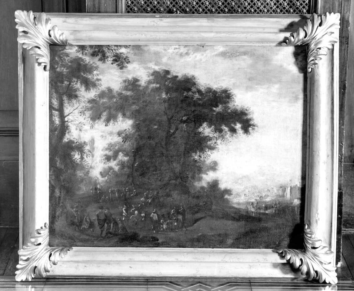 paesaggio con figure (dipinto) - ambito romano (sec. XVIII)