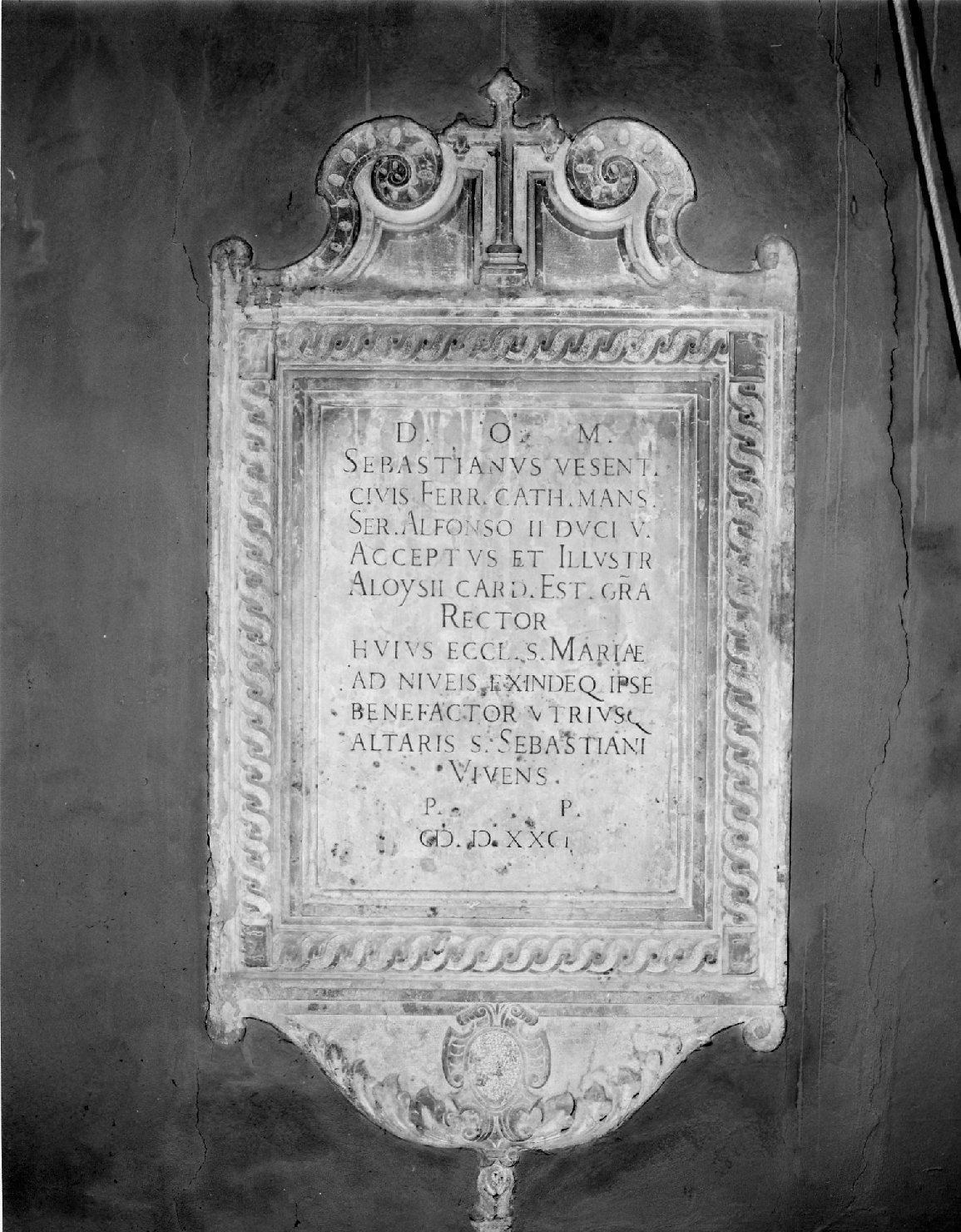 lapide - manifattura emiliana (ultimo quarto sec. XVI)