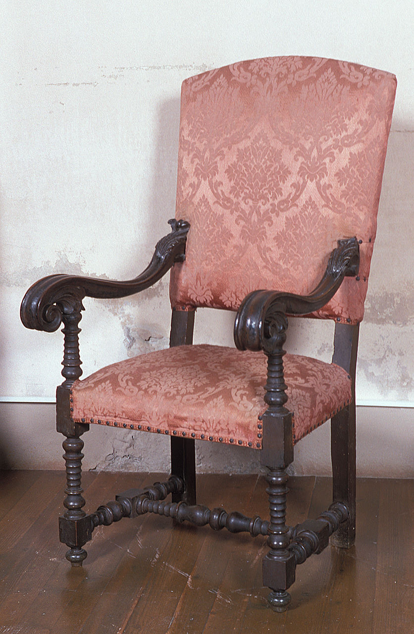 poltrona, elemento d'insieme - bottega emiliana (sec. XVIII)