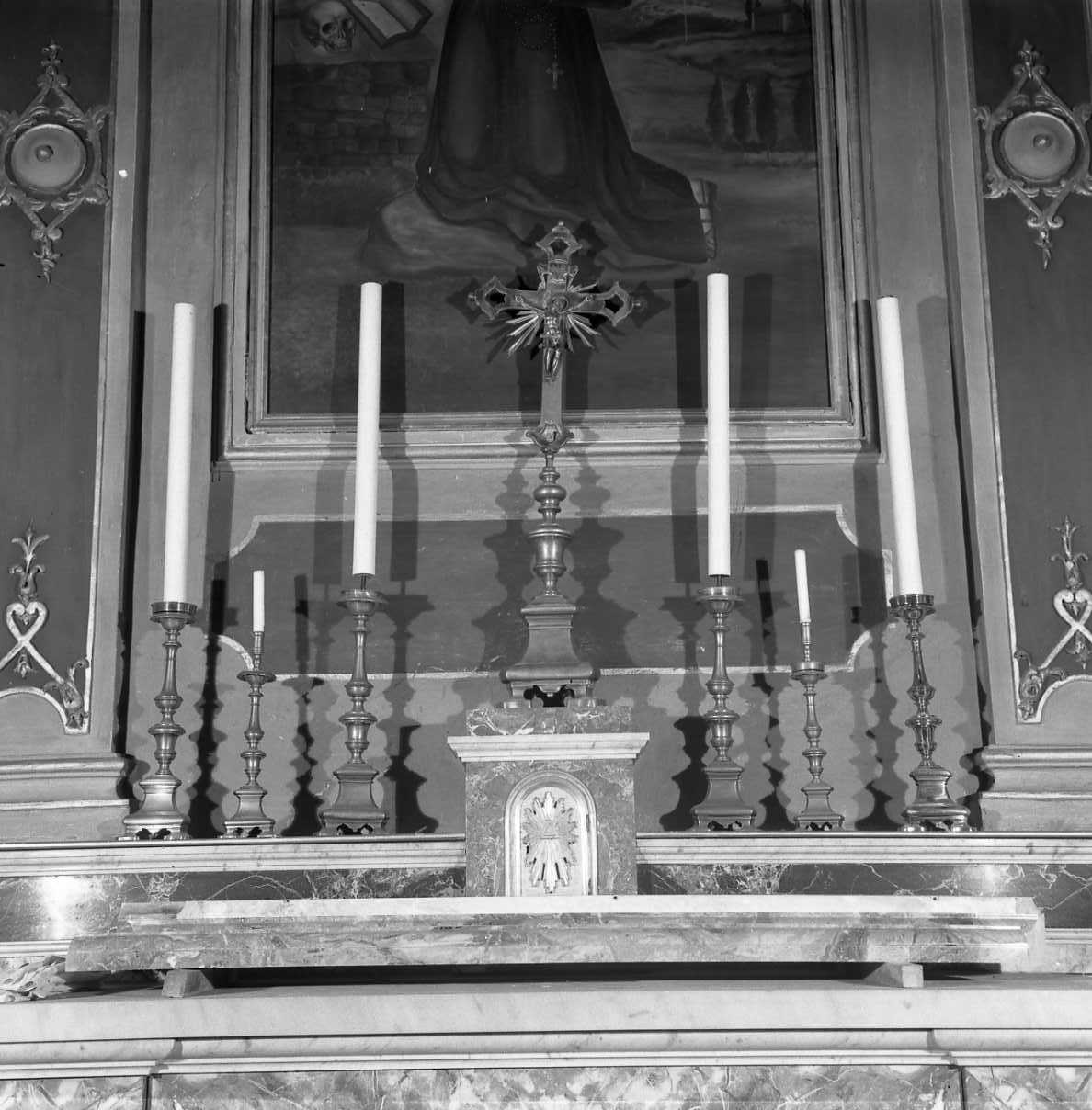 candeliere da chiesa, serie - bottega bolognese (seconda metà sec. XIX)