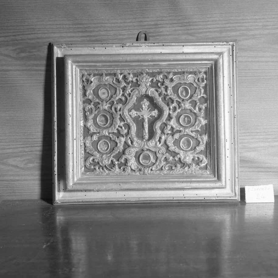 reliquiario - a tabella - bottega emiliano-romagnola (sec. XVIII)