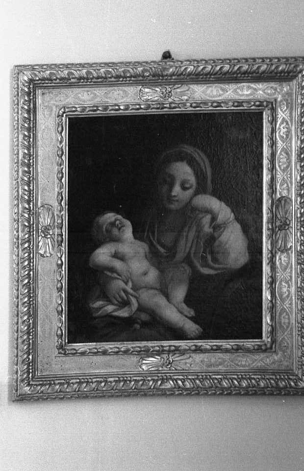 Madonna con Bambino che dorme (dipinto) - ambito emiliano-romagnolo (metà sec. XVII)