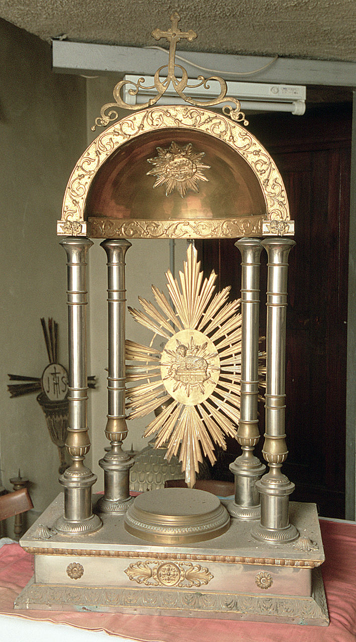 tronetto per esposizione eucaristica - manifattura milanese (primo quarto sec. XX)