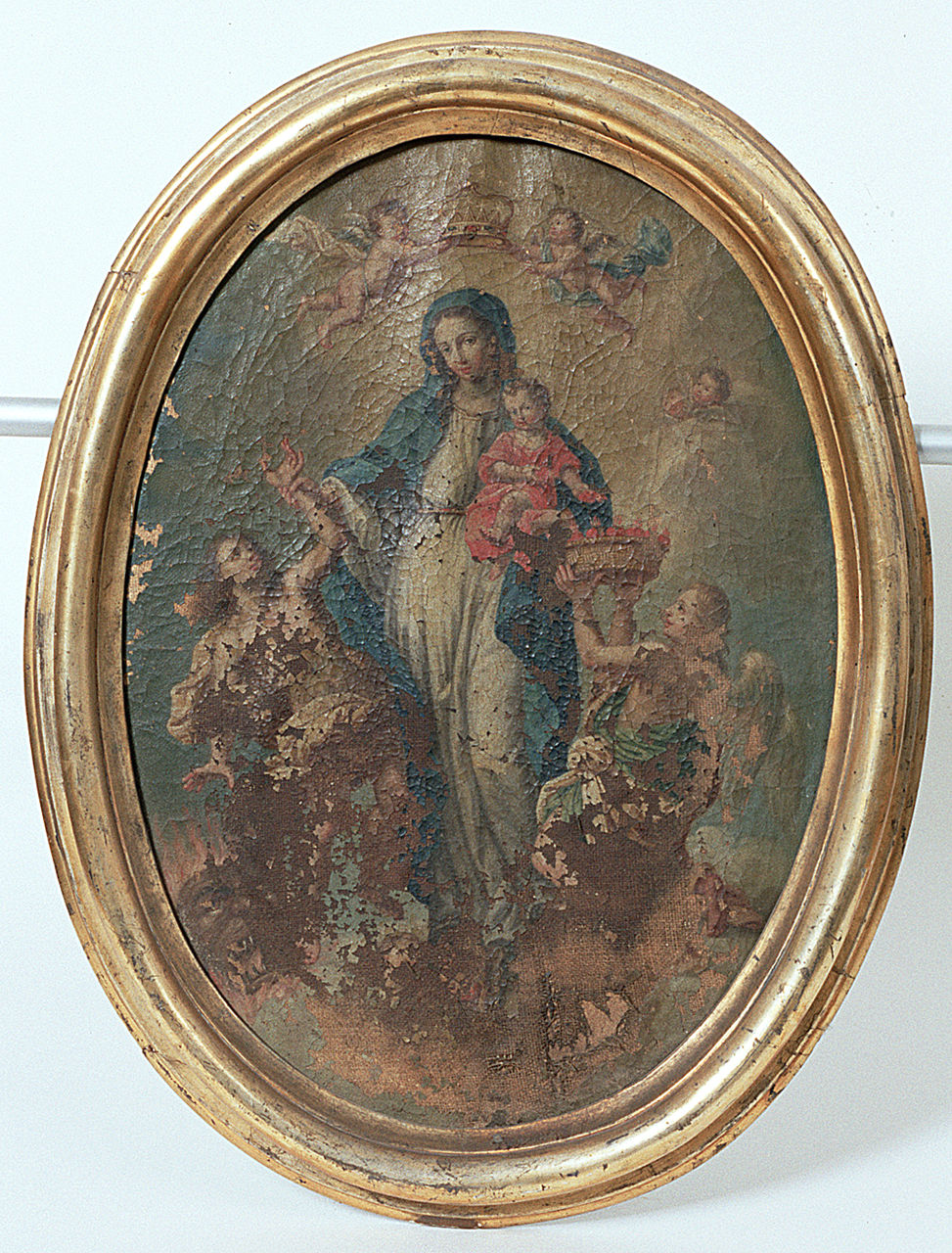 Madonna che intercede per le anime del purgatorio (dipinto) - ambito ferrarese (primo quarto sec. XIX)