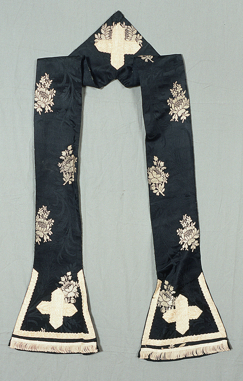 stola, elemento d'insieme - manifattura italiana (sec. XIX)