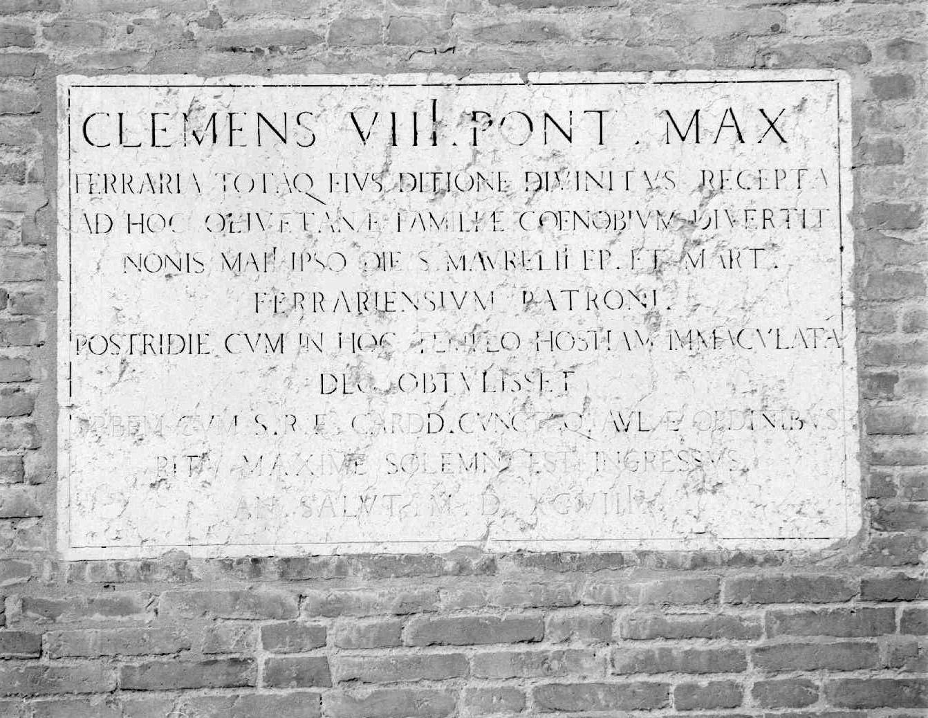 lapide commemorativa - manifattura emiliana (sec. XVI)