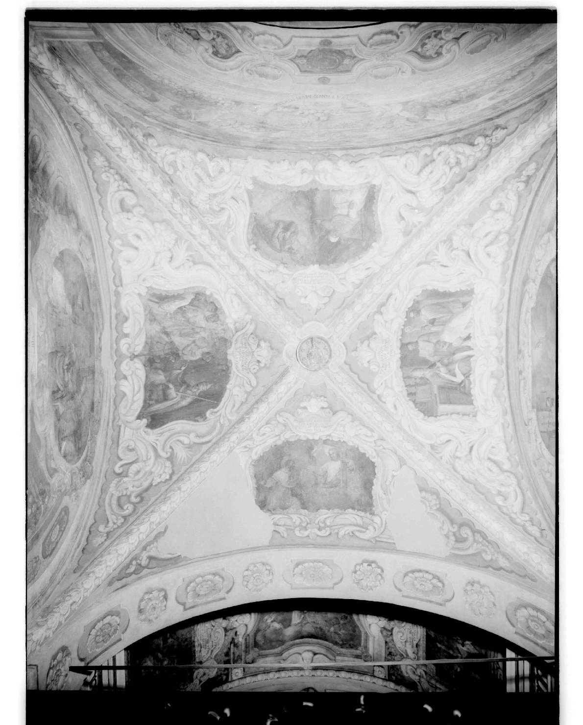 Quattro episodi della vita di San Maurelio (decorazione pittorica) di Ferrari Francesco (sec. XVII)