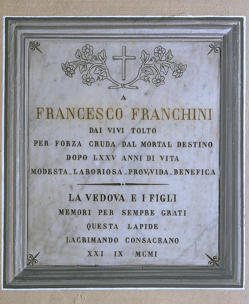 lapide commemorativa - manifattura ferrarese (sec. XX)