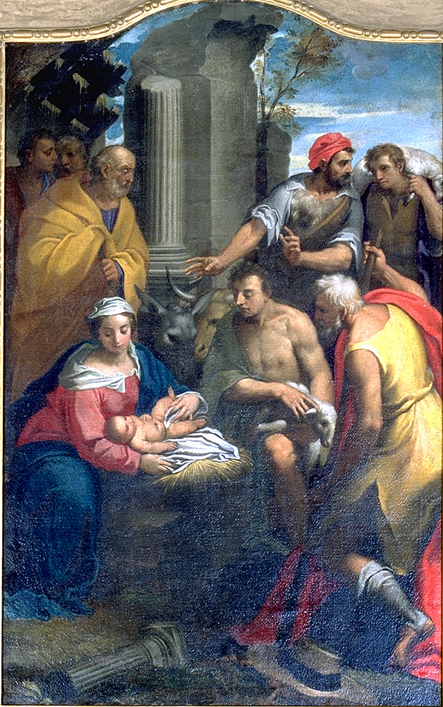 adorazione dei pastori (pala d'altare) di Mazzuoli Giuseppe detto Bastarolo (attribuito) (sec. XVI)