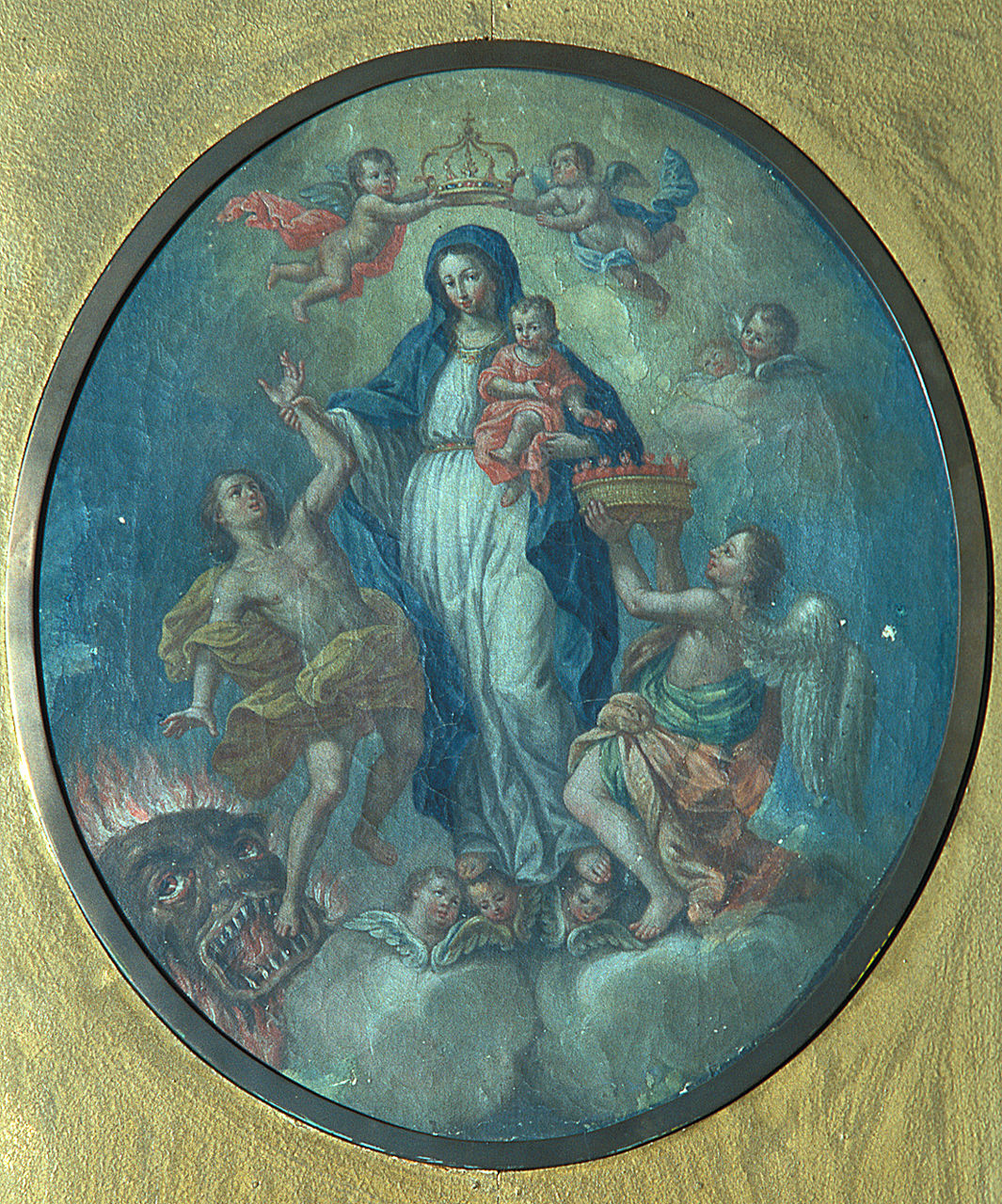Madonna del Lume, Madonna con Gesù Bambino in gloria (dipinto) - ambito ferrarese (secc. XVII/ XVIII)