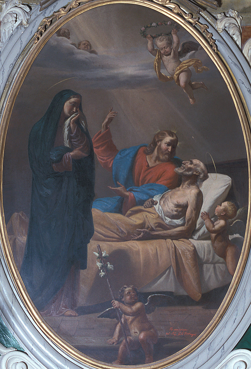 morte di San Giuseppe (dipinto, elemento d'insieme) - ambito ferrarese (sec. XIX)