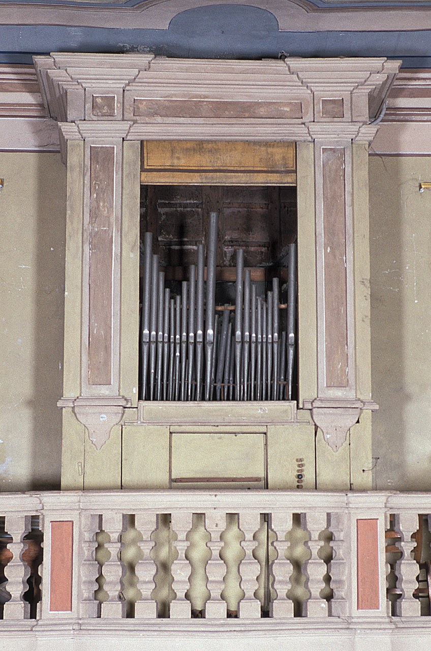 cassa d'organo, elemento d'insieme - bottega emiliana (prima metà sec. XVIII)