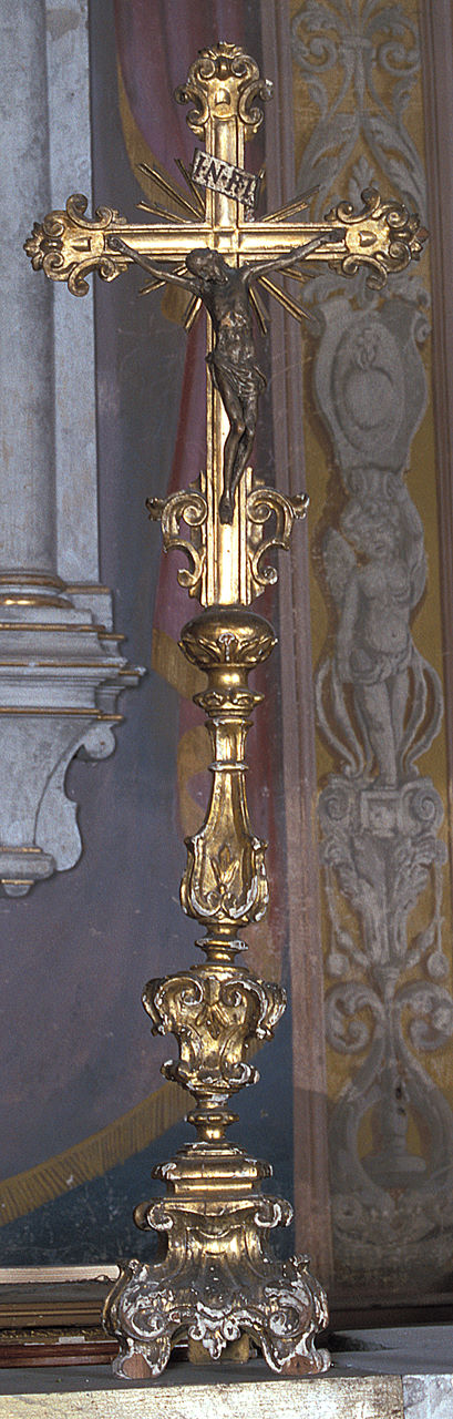 croce d'altare, elemento d'insieme - bottega ferrarese (seconda metà sec. XVIII)