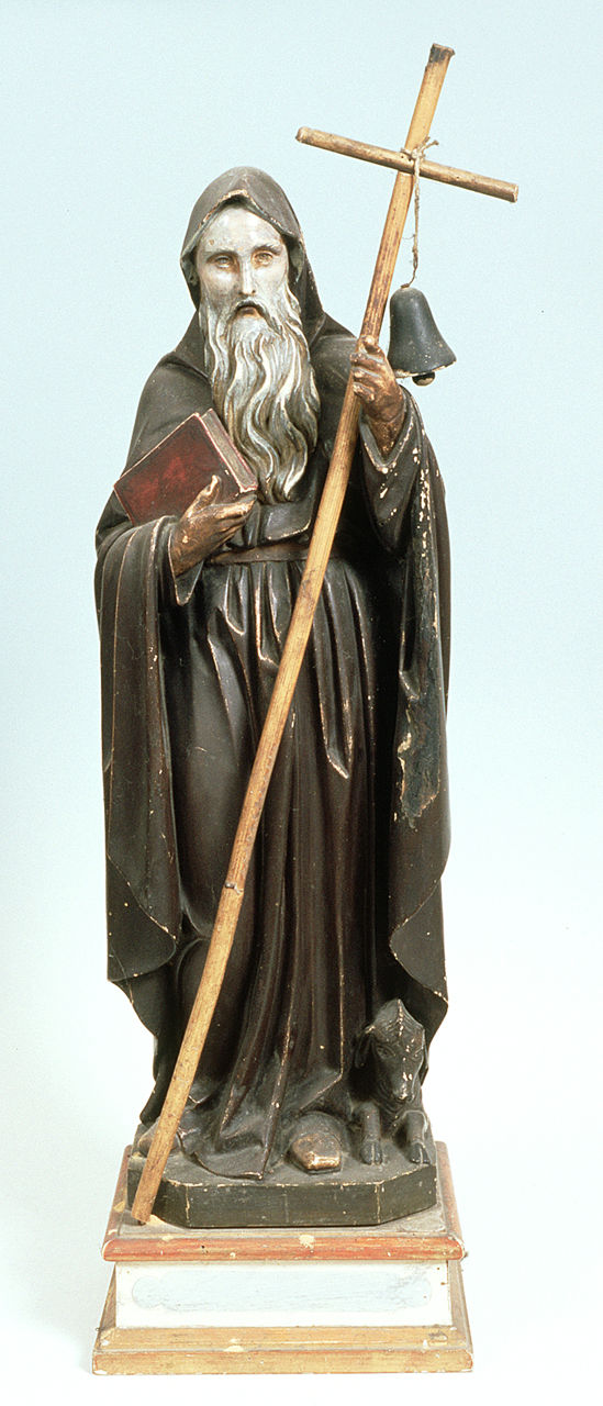 Sant'Antonio abate (statua) - bottega ferrarese (seconda metà sec. XIX)