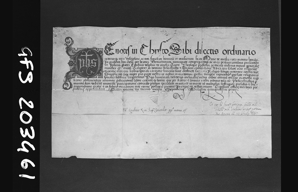 pagina di corale (miniatura) - ambito bolognese (sec. XVI)