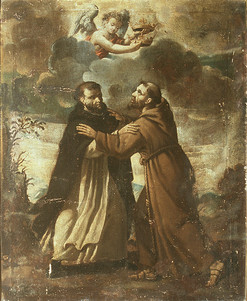 San Domenico e San Francesco (dipinto, opera isolata) - ambito ferrarese (primo quarto sec. XVII)