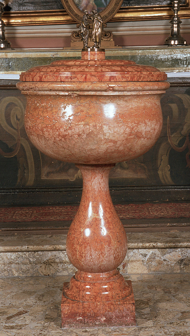 fonte battesimale - a fusto, opera isolata - bottega ferrarese (sec. XVII)