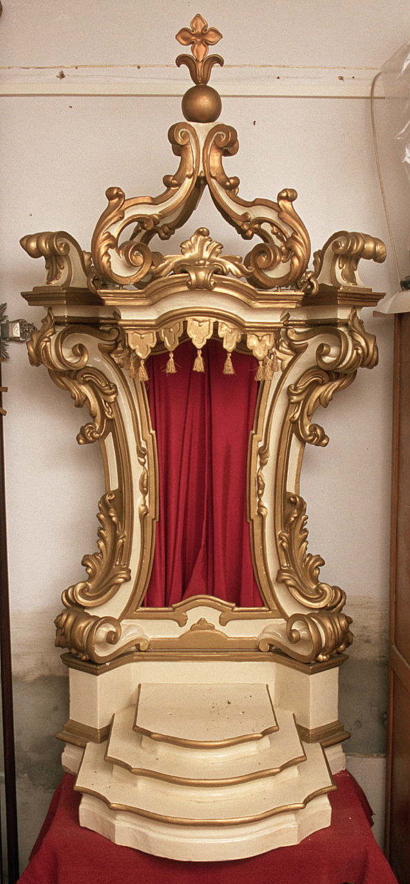 tronetto per esposizione eucaristica, opera isolata - bottega ferrarese (metà sec. XVIII)