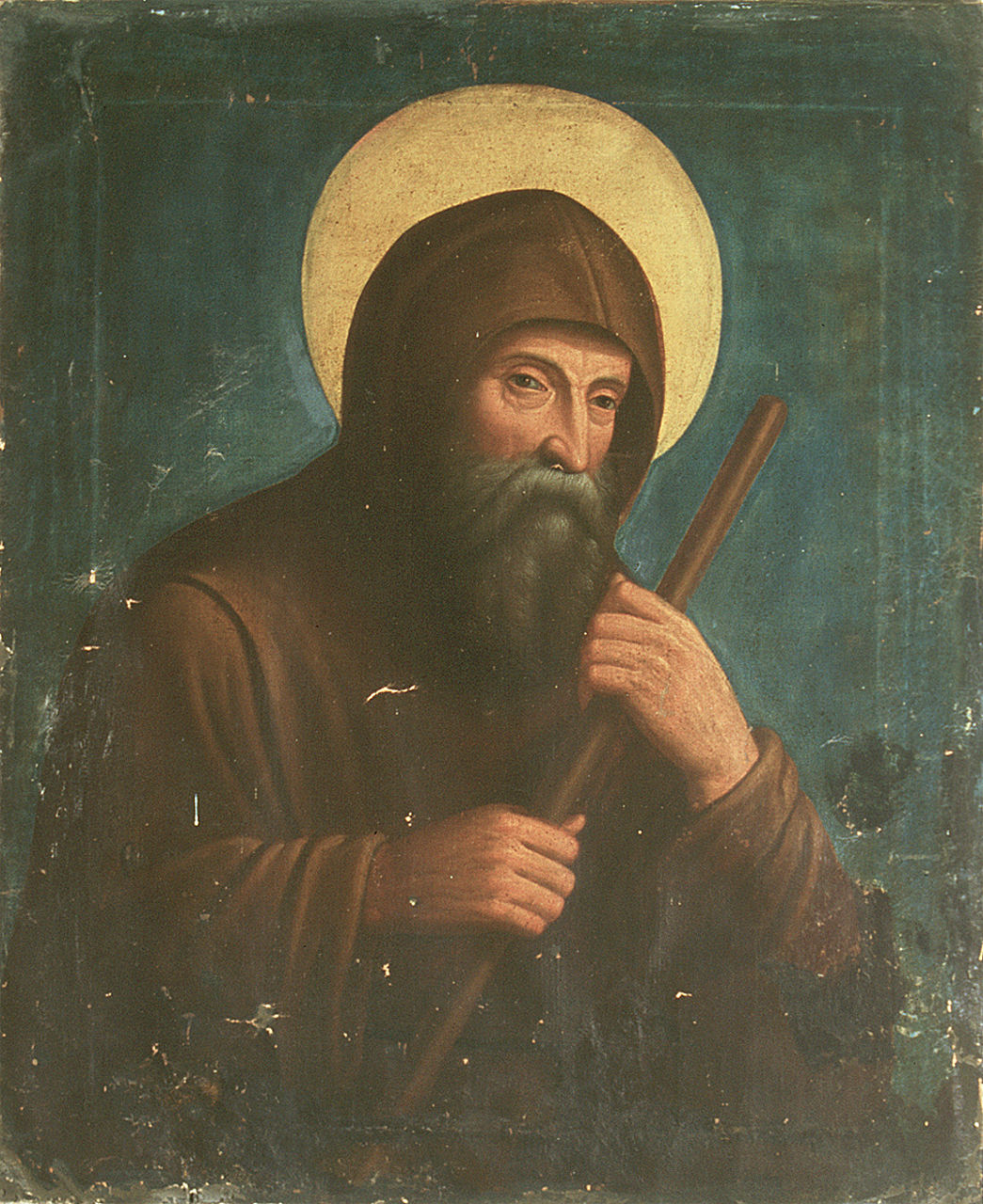 Sant'Antonio Abate (dipinto, opera isolata) - ambito ferrarese (sec. XIX)