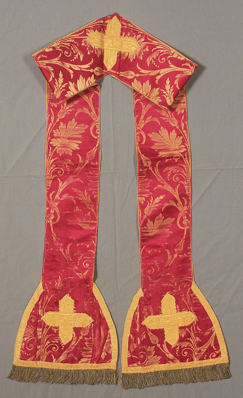 stola, elemento d'insieme - manifattura italiana (ultimo quarto sec. XIX)