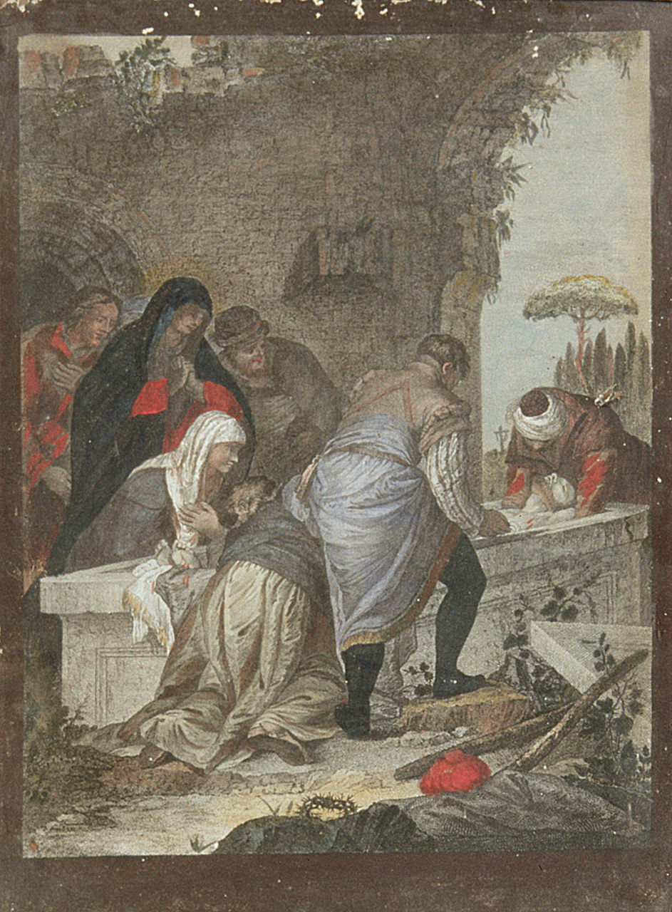Gesù Cristo deposto dalla croce (Via Crucis XIII) (incisione, elemento d'insieme) di Zugno Francesco, Berardi Fabio (sec. XVIII)
