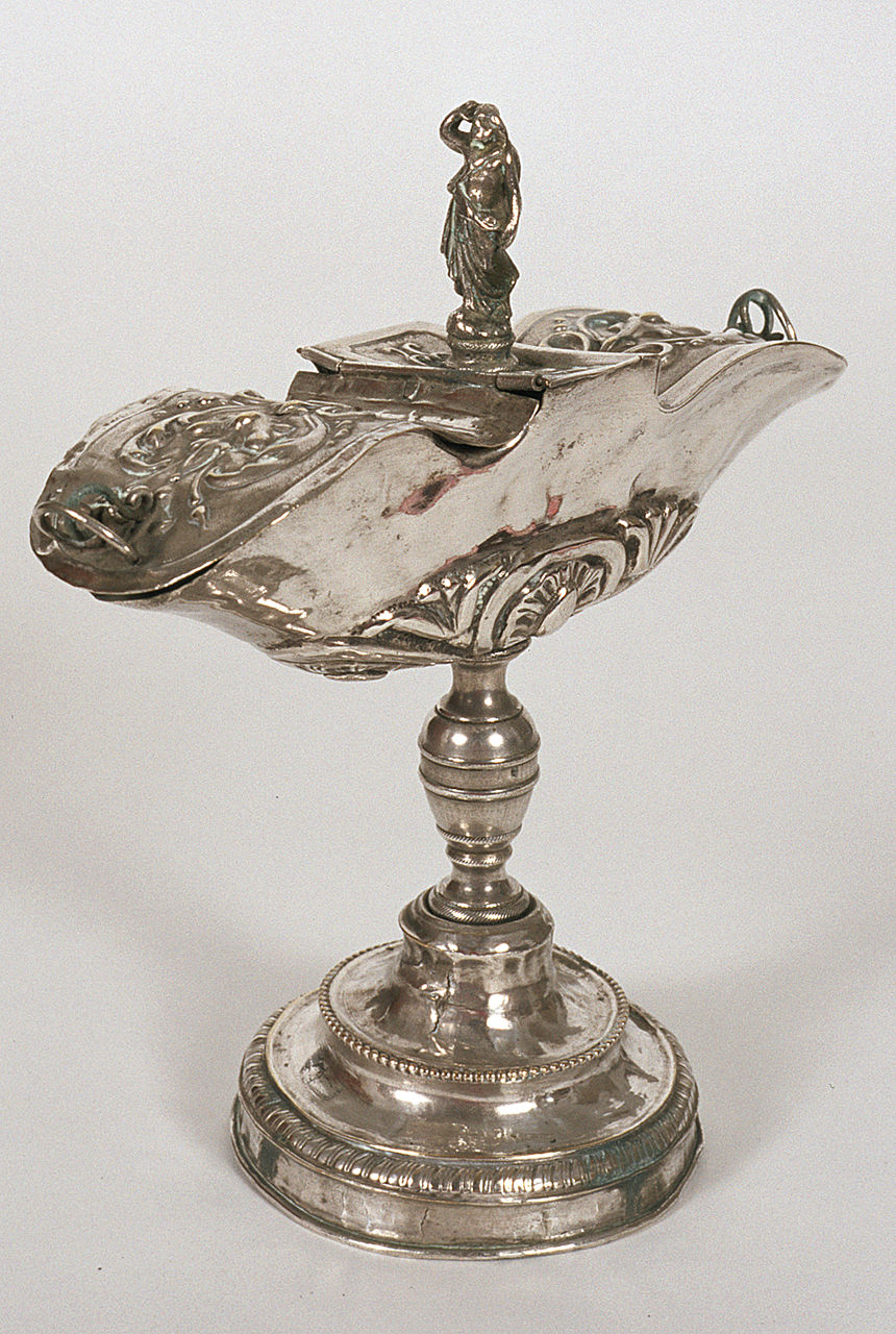 navicella portaincenso, elemento d'insieme - bottega italiana (fine/inizio secc. XIX/ XX)