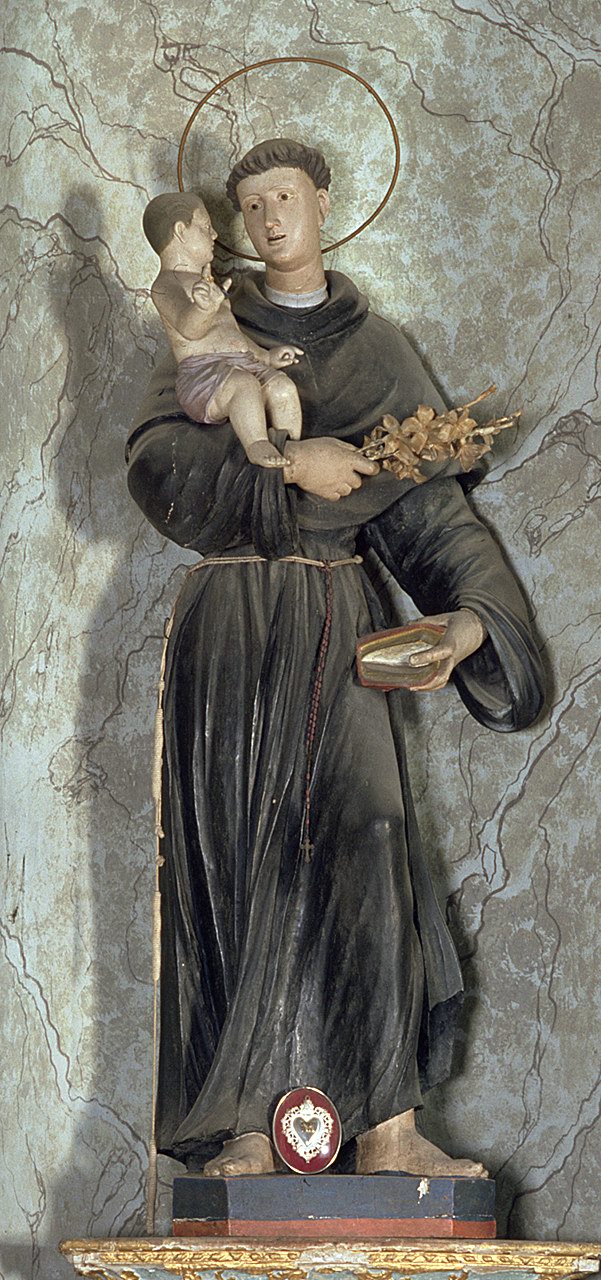 Sant'Antonio da Padova (statua, opera isolata) - ambito ferrarese (seconda metà sec. XVIII)