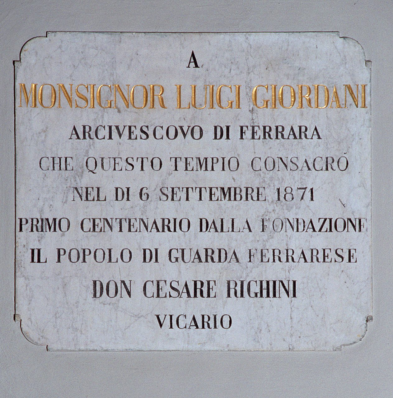 lapide, opera isolata - bottega ferrarese (sec. XIX)