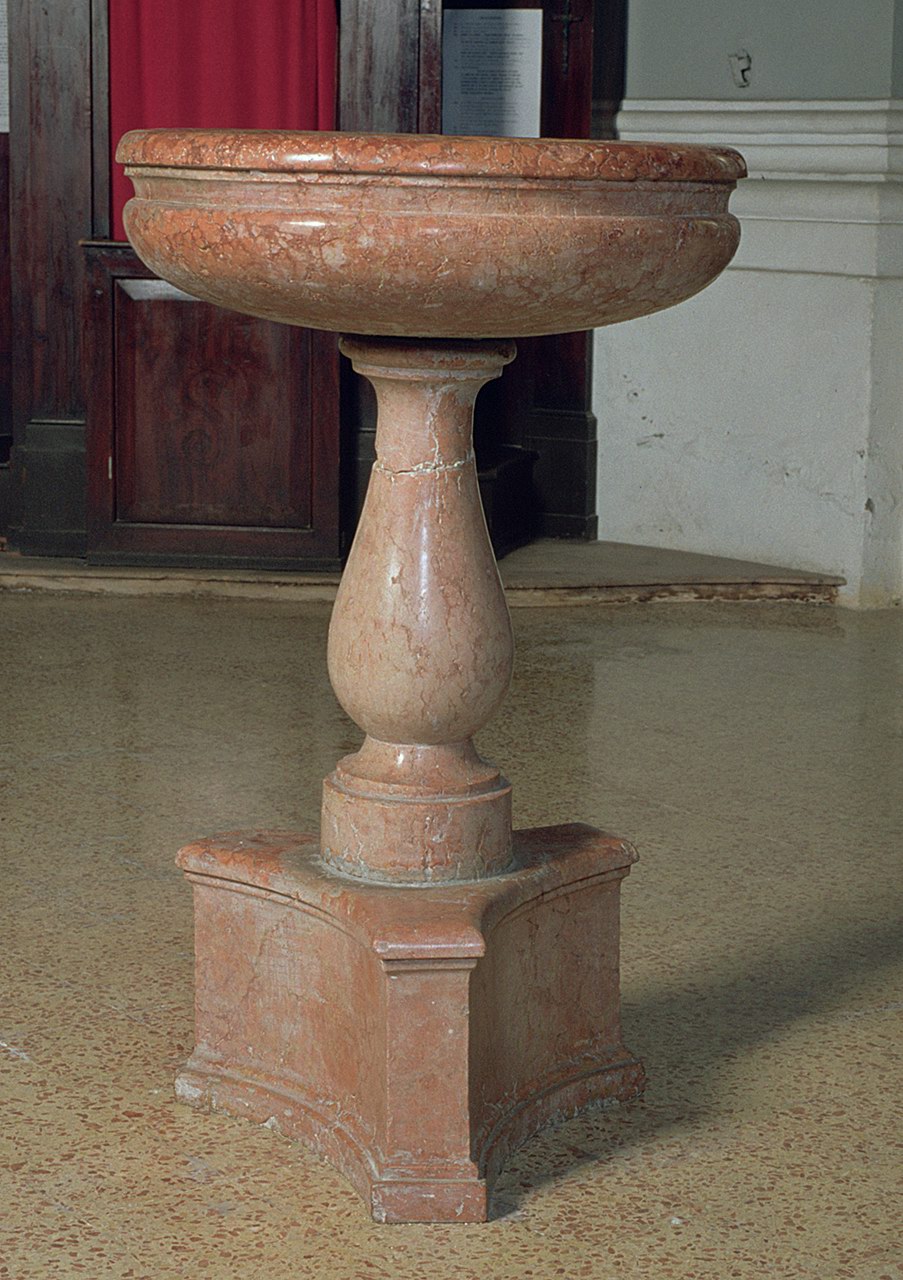 acquasantiera, opera isolata - bottega ferrarese (sec. XVIII)