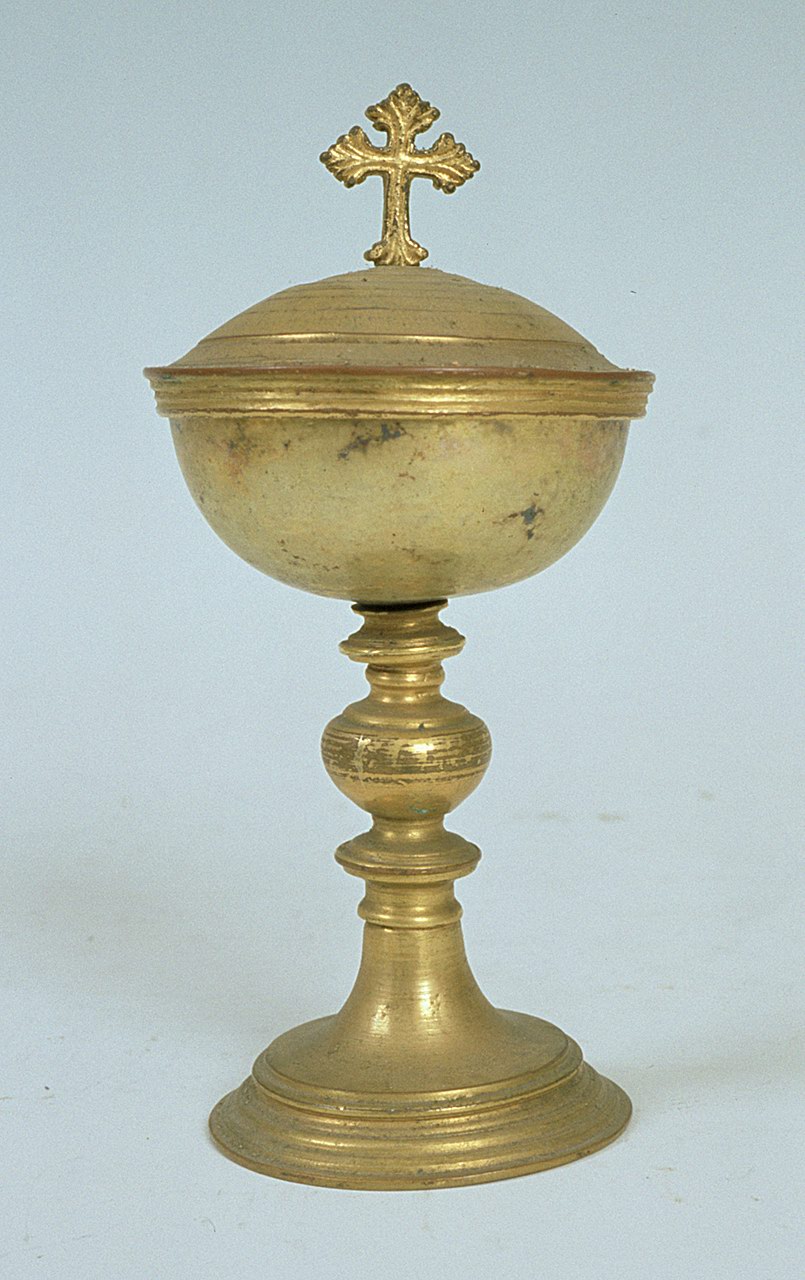 pisside da viatico, opera isolata - bottega ferrarese (seconda metà sec. XVII)