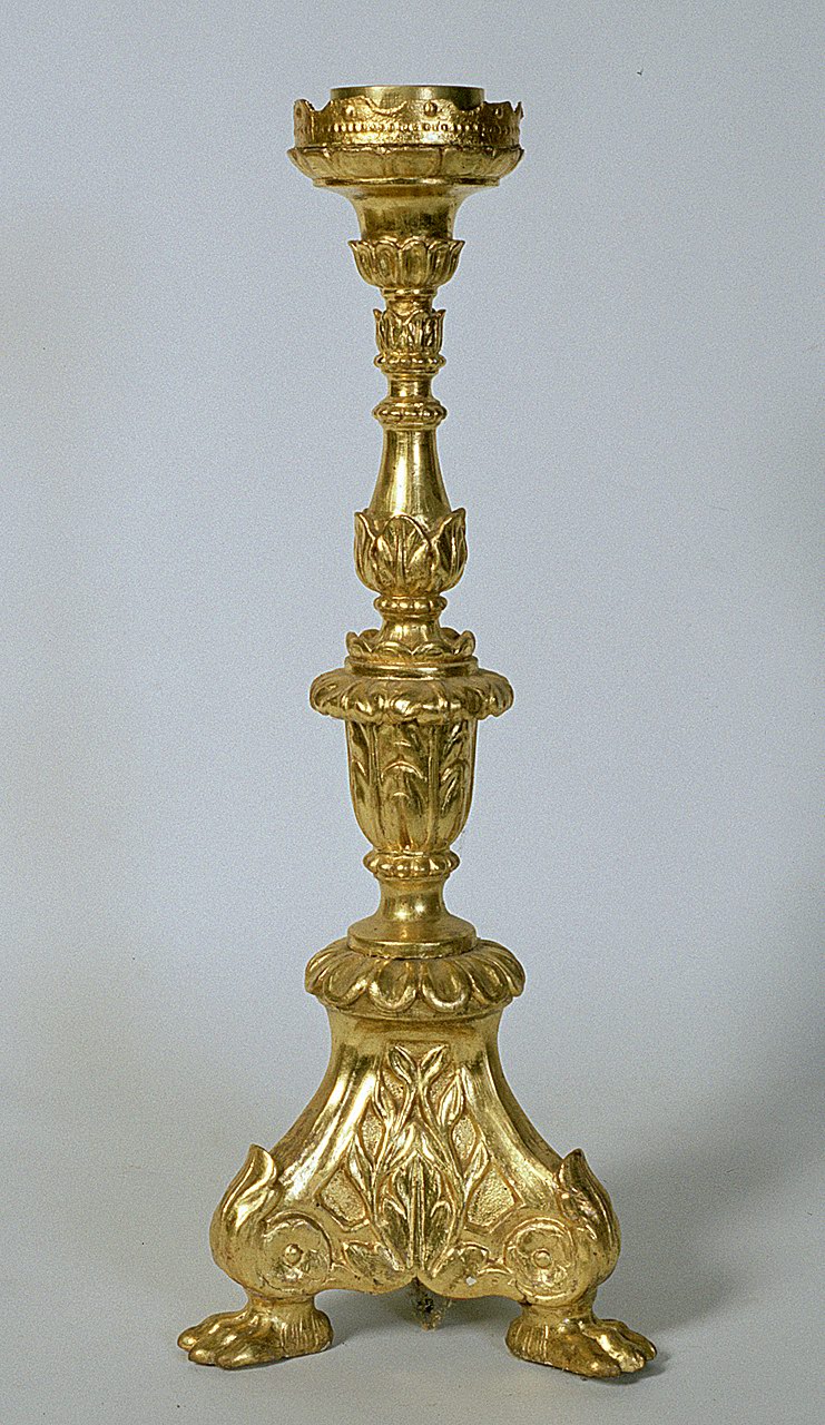 candeliere, serie - bottega ferrarese (metà sec. XIX)