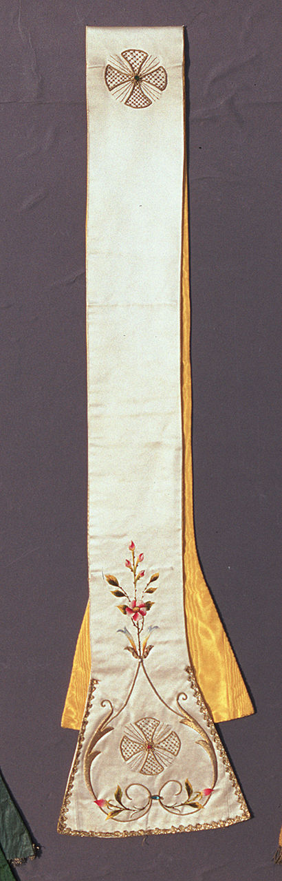 stola, elemento d'insieme - manifattura emiliana (primo quarto sec. XX)