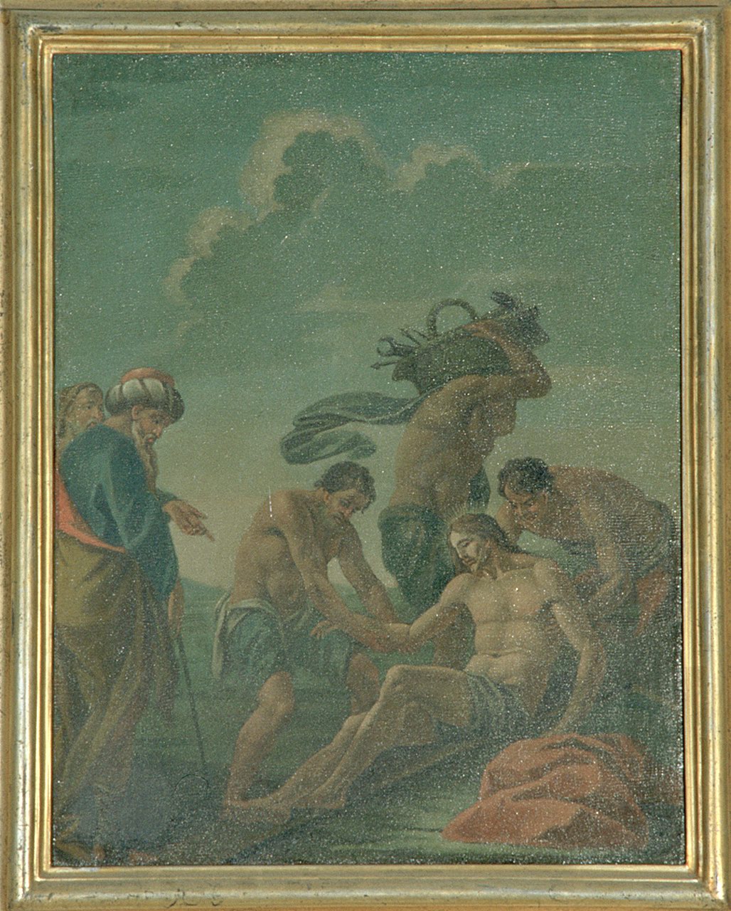 stazione XI: Gesù inchiodato alla croce (dipinto, elemento d'insieme) - ambito ferrarese (sec. XVIII)