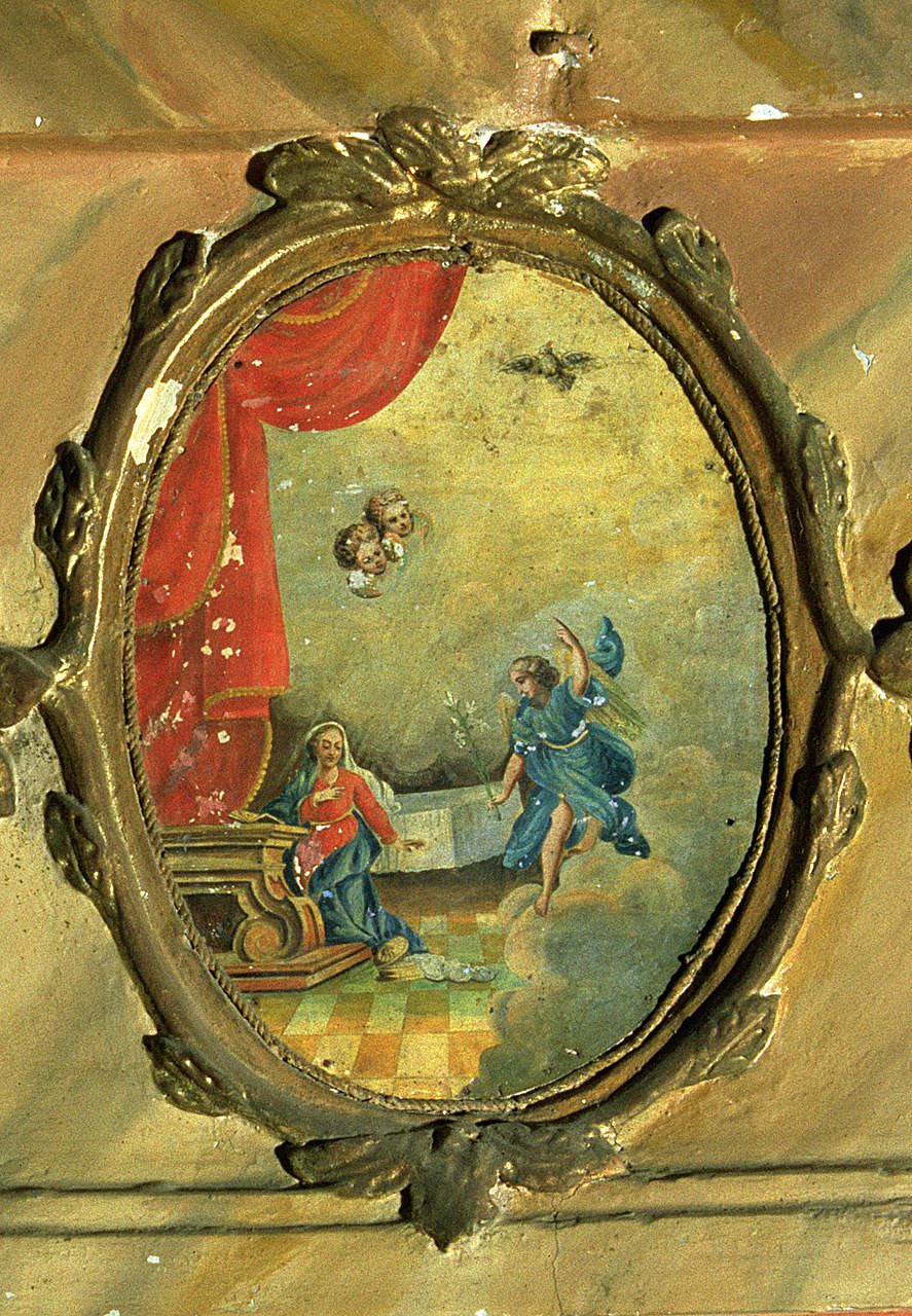 Annunciazione (dipinto, elemento d'insieme) - ambito ferrarese (ultimo quarto sec. XVIII)