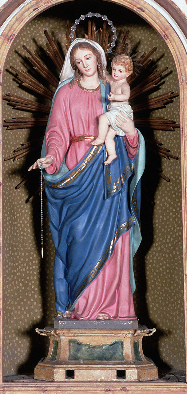 Madonna del rosario, Madonna con Bambino (statua processionale, opera isolata) - bottega italiana (sec. XX)