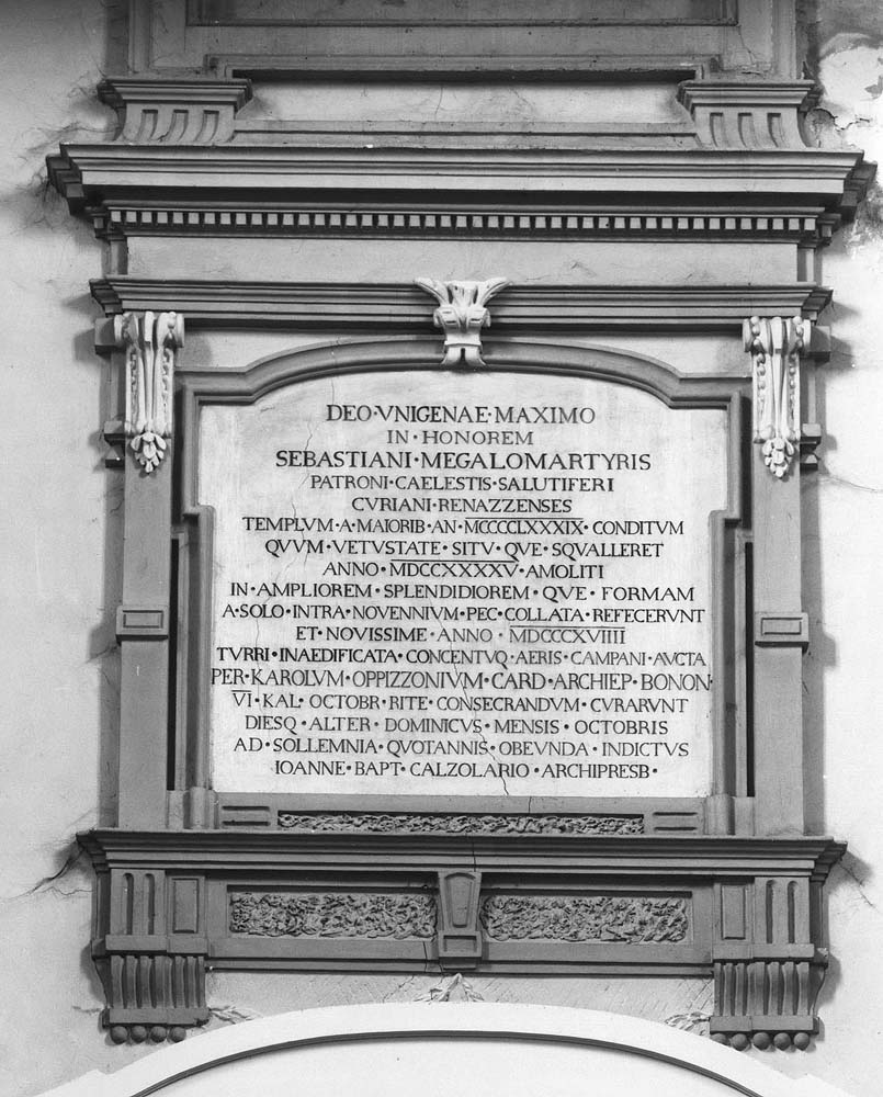 lapide commemorativa - manifattura emiliana (sec. XIX)