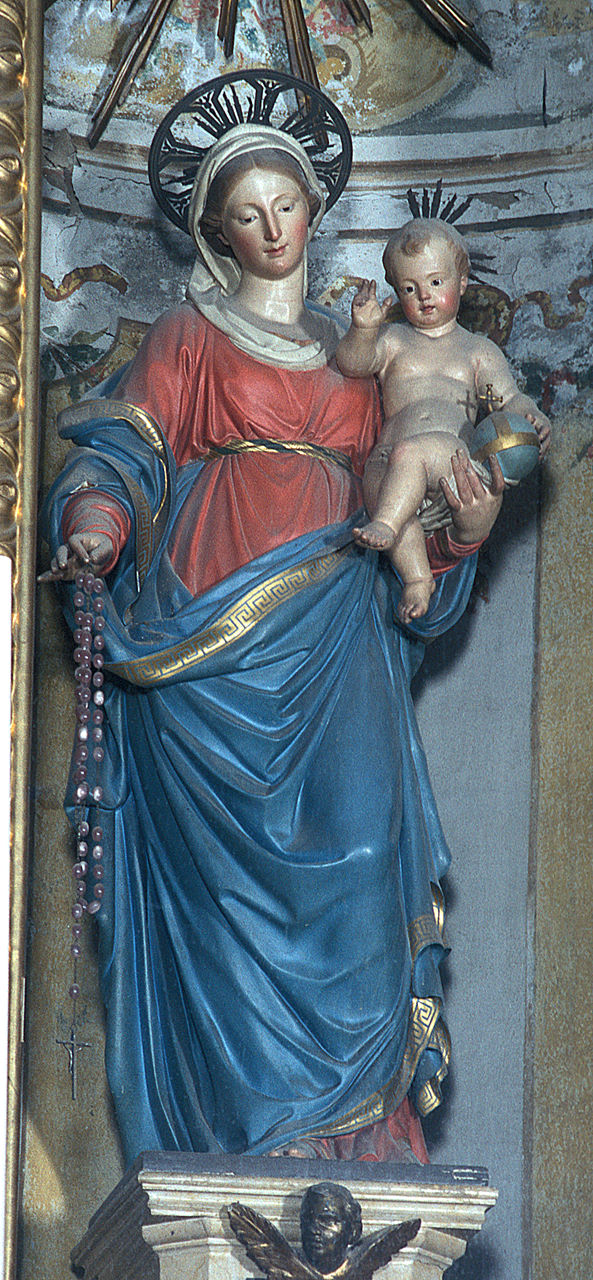 Madonna del Rosario (statua, opera isolata) - bottega ferrarese (prima metà sec. XIX)