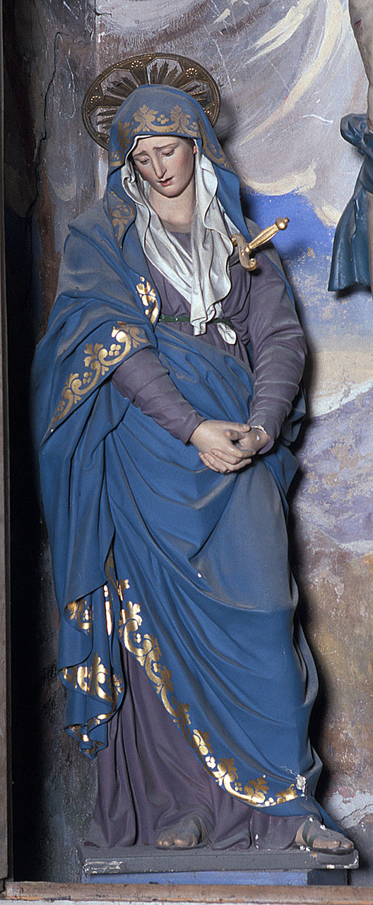 Madonna Addolorata (statua, elemento d'insieme) - bottega ferrarese (sec. XIX)